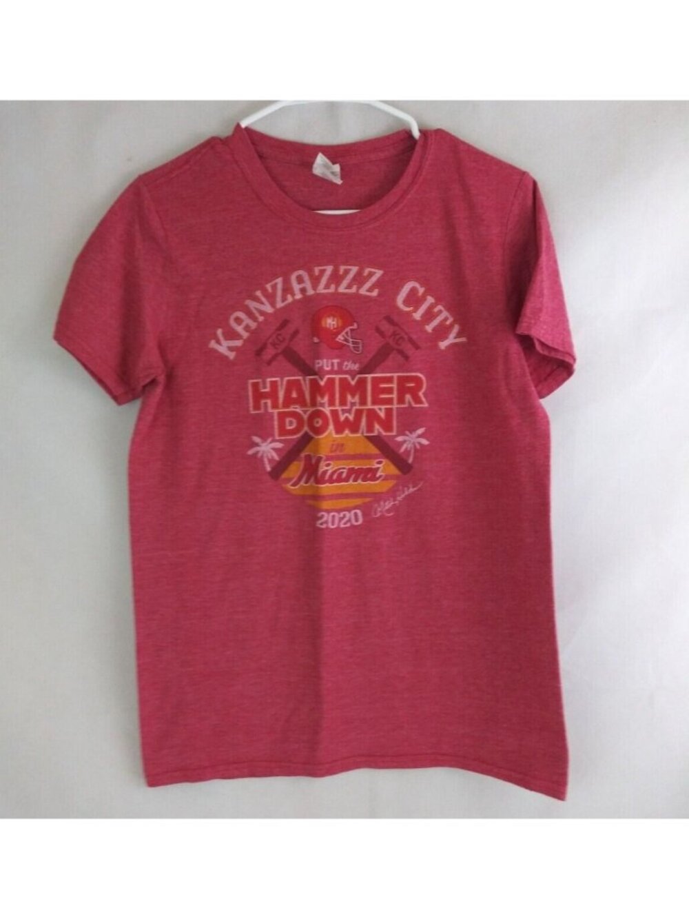 NFL Kanzazzz City Put The Hammer Down In Miami 2020 T-Shirt Size Small